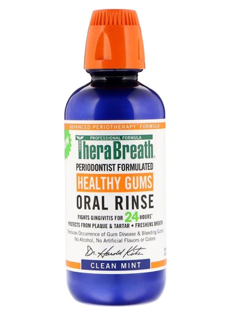 Therabreath Clean Mint Flavour Healthy Gums Oral Rinse 16 fl oz - Image 1